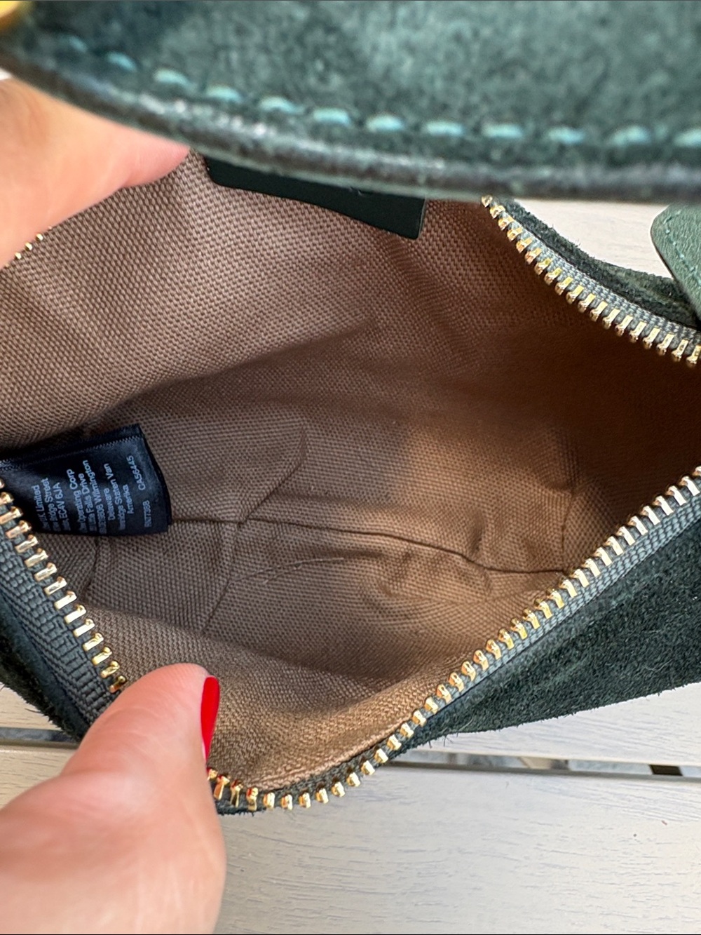 Madewell Dark Green Suede Mini Hobo Bag with Gold Hardware - Picture 3 of 10